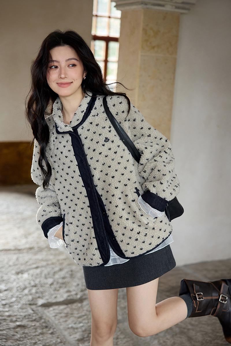 [pre-order] 리버시블 도트 데님 퍼 점퍼