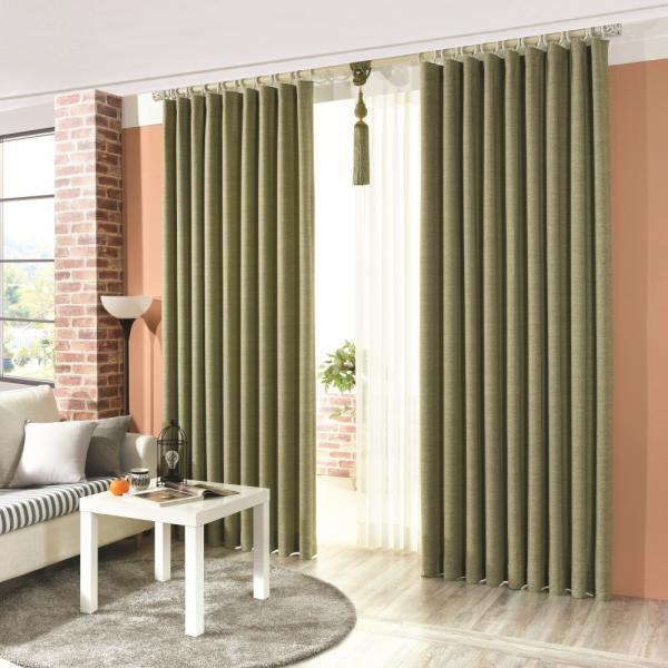 린네니 암막커튼 민자형 그린 140X160cm (커튼봉 미포함)