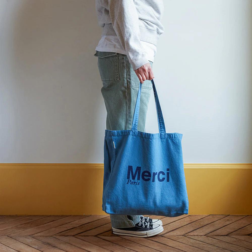 Merci - Tote Bag en coton - Bleu Marine