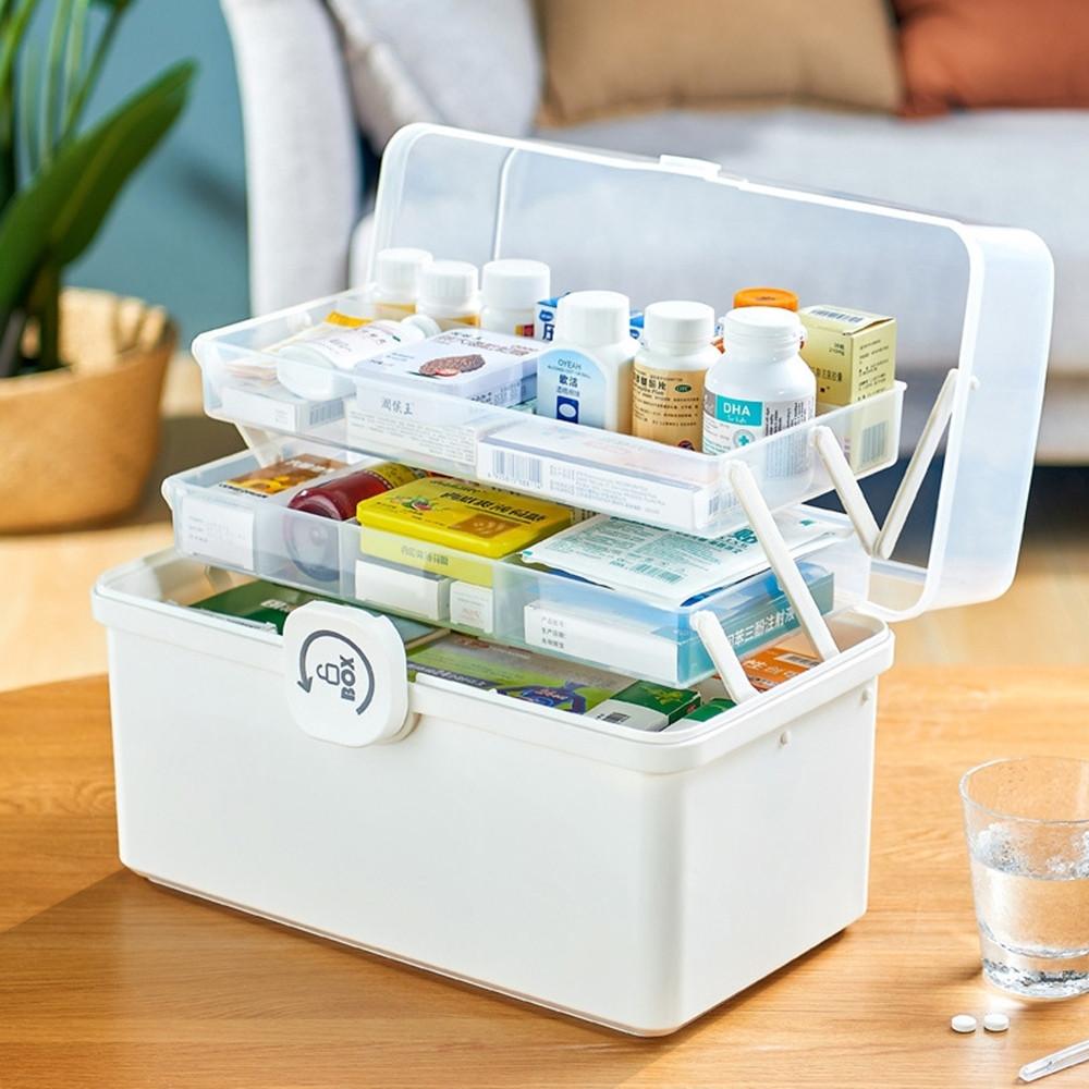 한눈에 3단 구급상자 약정리함 가정용 약보관함 약통 케이스 M