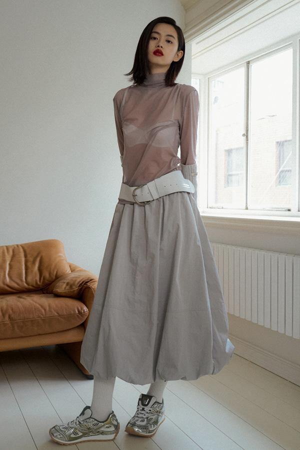 [8/30 예약배송] VOLUME LONG SKIRT_ASH GRAY