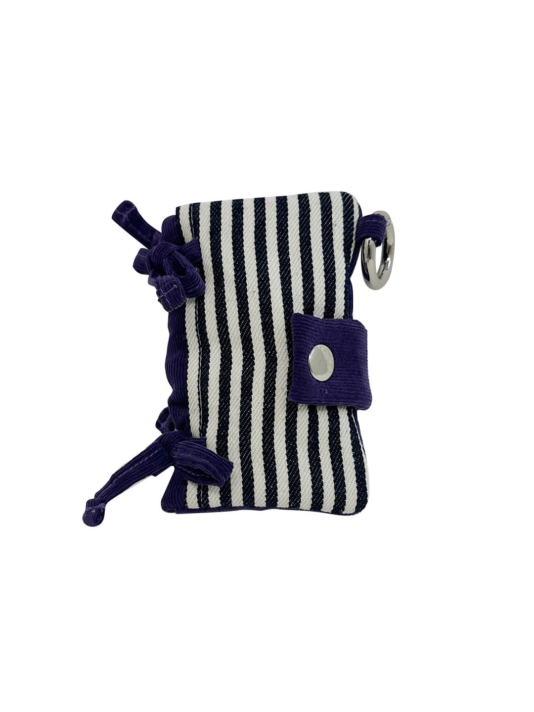 Snug ribbon card wallet (PURPLE STRIPE)