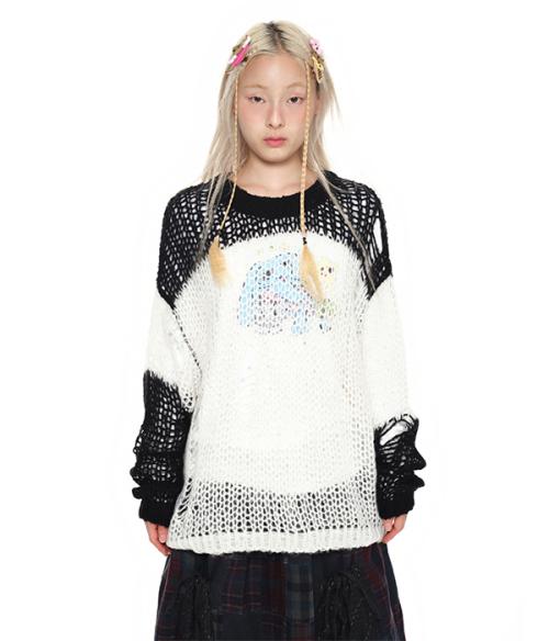 Open Weave Mesh Knit_mono