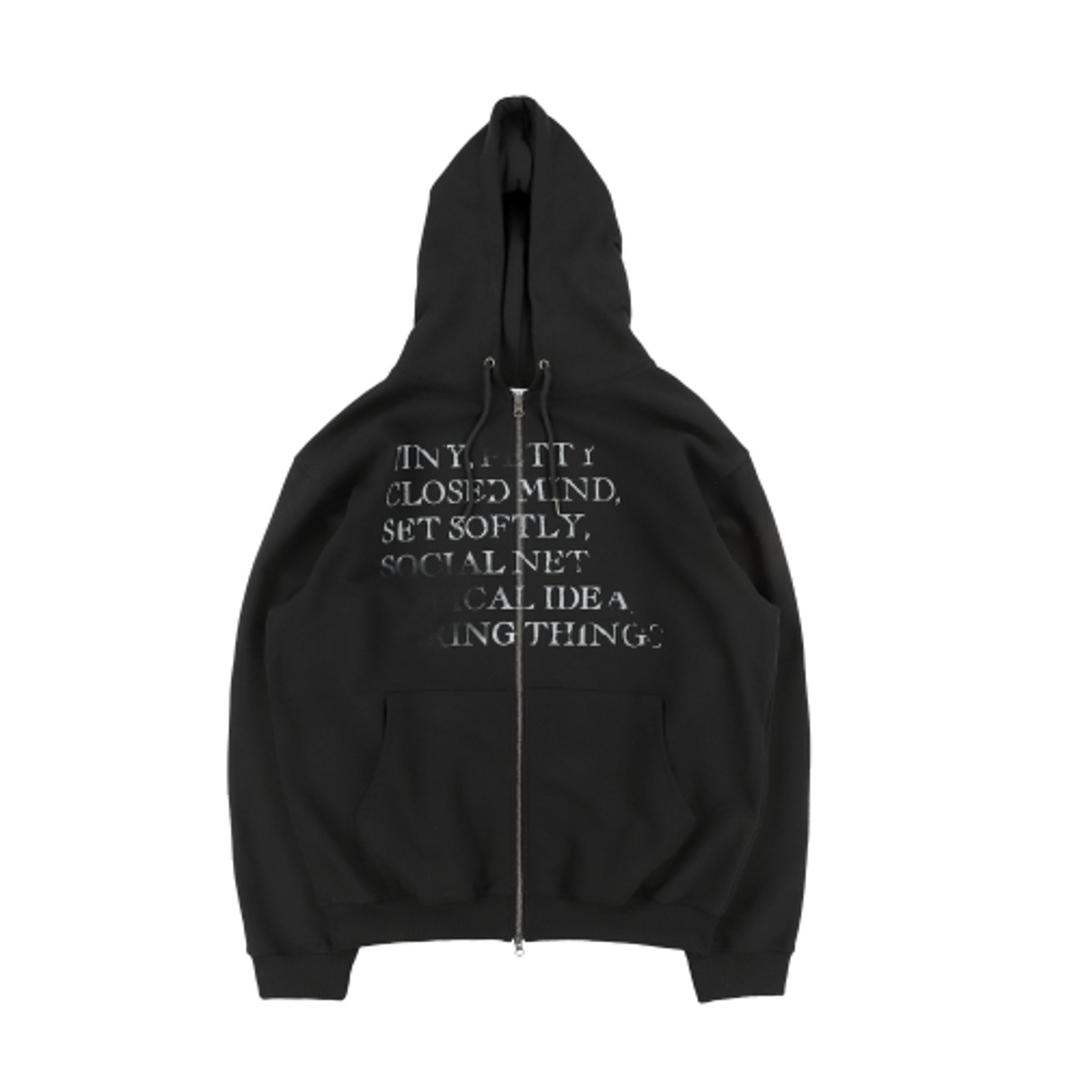 TCM tiny hooded zip-up (black)