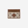 Gucci Interlocking G Card Case Beige Ebony