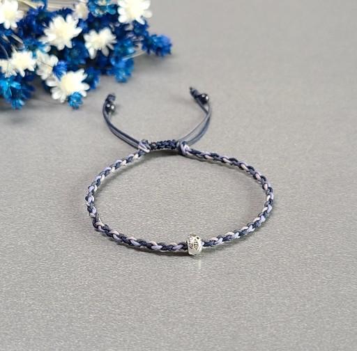 입신양명-등용의 실버 물고기&다크 사파이어 매듭 팔찌