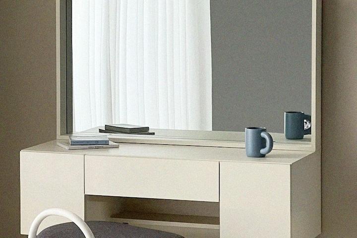 스완 원목 와이드 거울 수납 화장대 2colors(거울포함)(스툴선택)