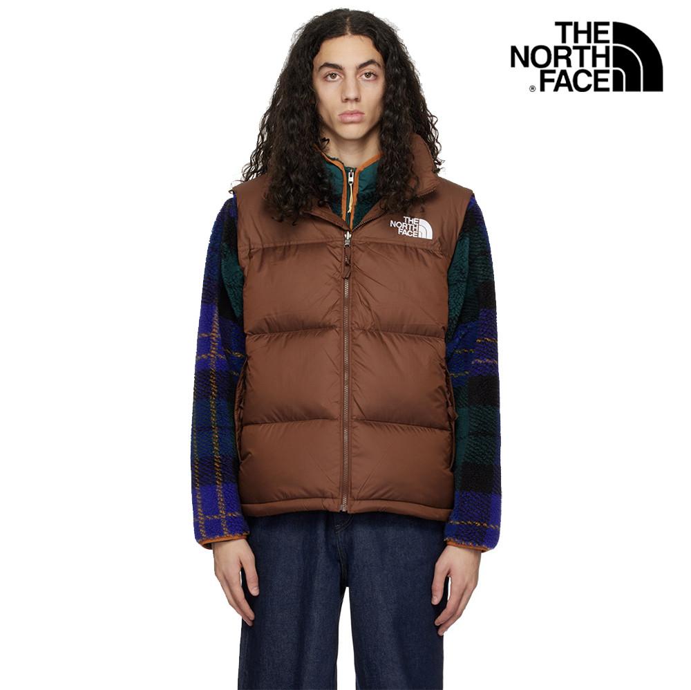 노스 페이스 1996 눕시 다운 패딩 조끼 레트로 베스트 브라운 남성