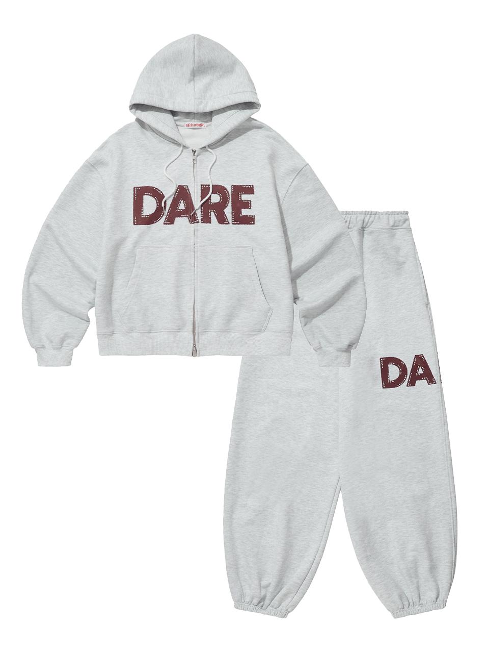 Dare Beads Sweat Set Up, White Melange