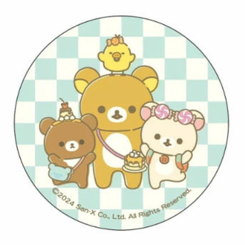 리락쿠마 렌티큘러 캔뱃지 / 민트체크