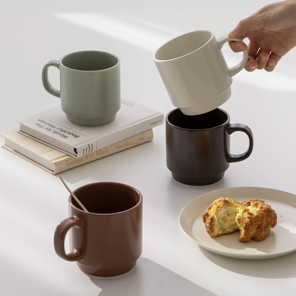 쓰임 플로어 스태킹 머그 (4color) 도자기머그 머그컵 커피잔 빅머그컵 홈카페
