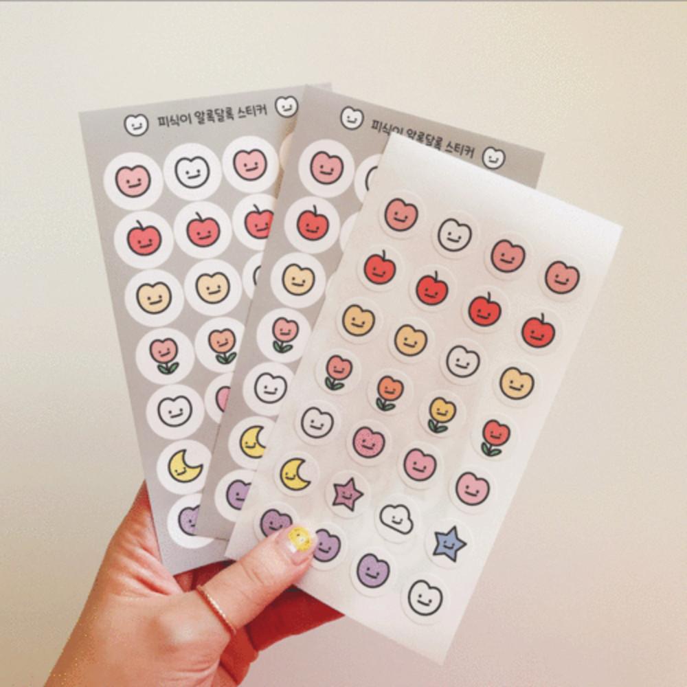 피식 알록달록 스티커 3매 - 공시생 공스타 떡메모지 다꾸용 포인트 - 치즈샵
