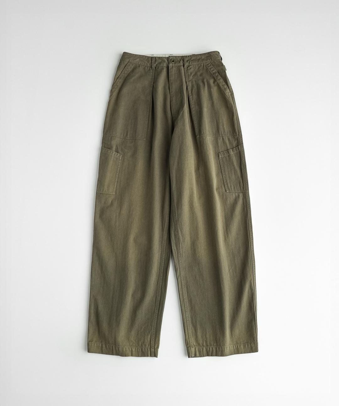HEMMED MIL PANTS  "dust olive\"