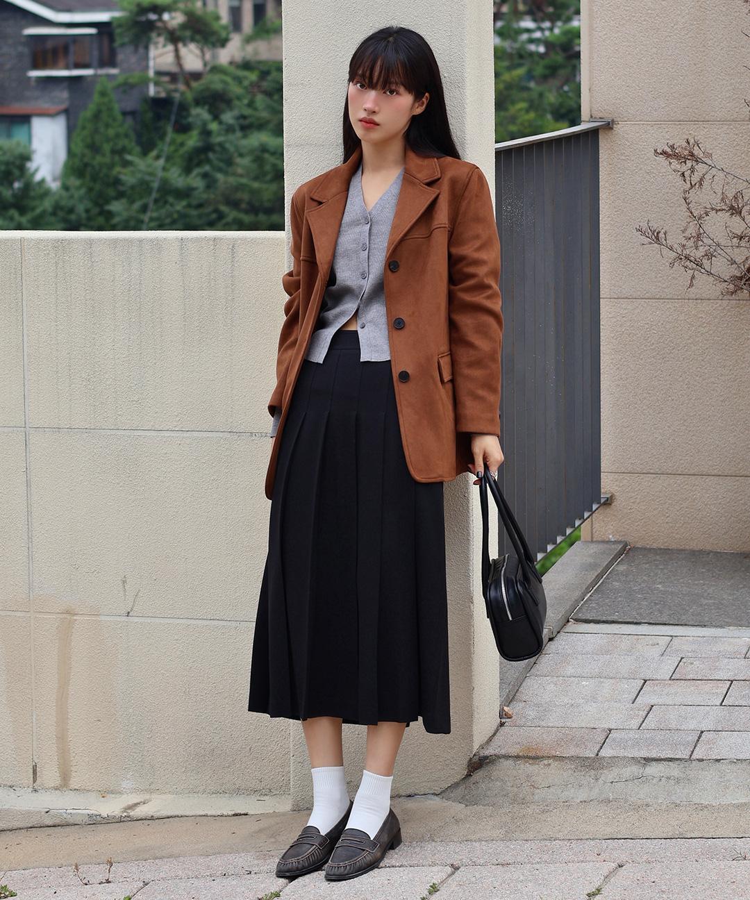 미쏘 [뉴뉴PICK/FW신상✨]플리츠 롱 스커트_MIWWHFT04G