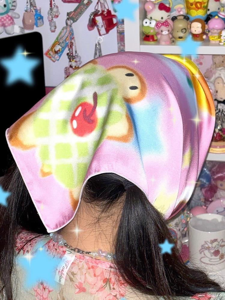 킷사텐 실크 패브릭 반다나 스카프 (아이브 레이님 협찬)