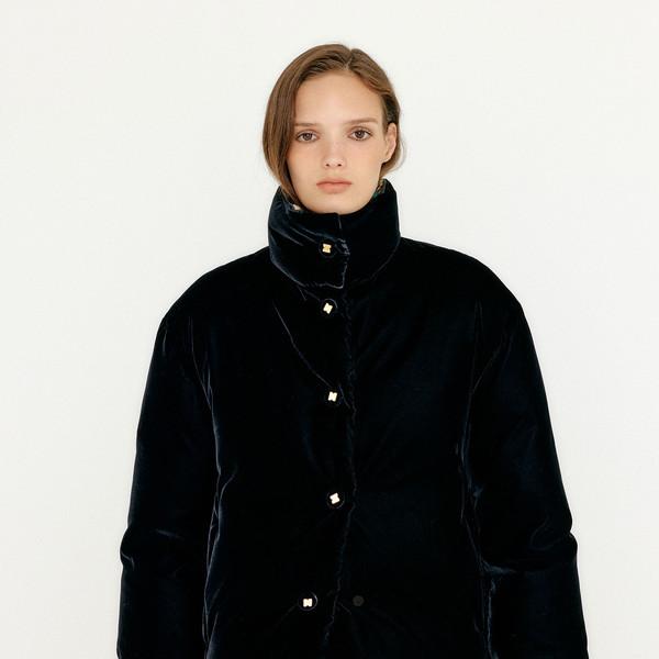 VARISSA Velvet Down Coat - Black*