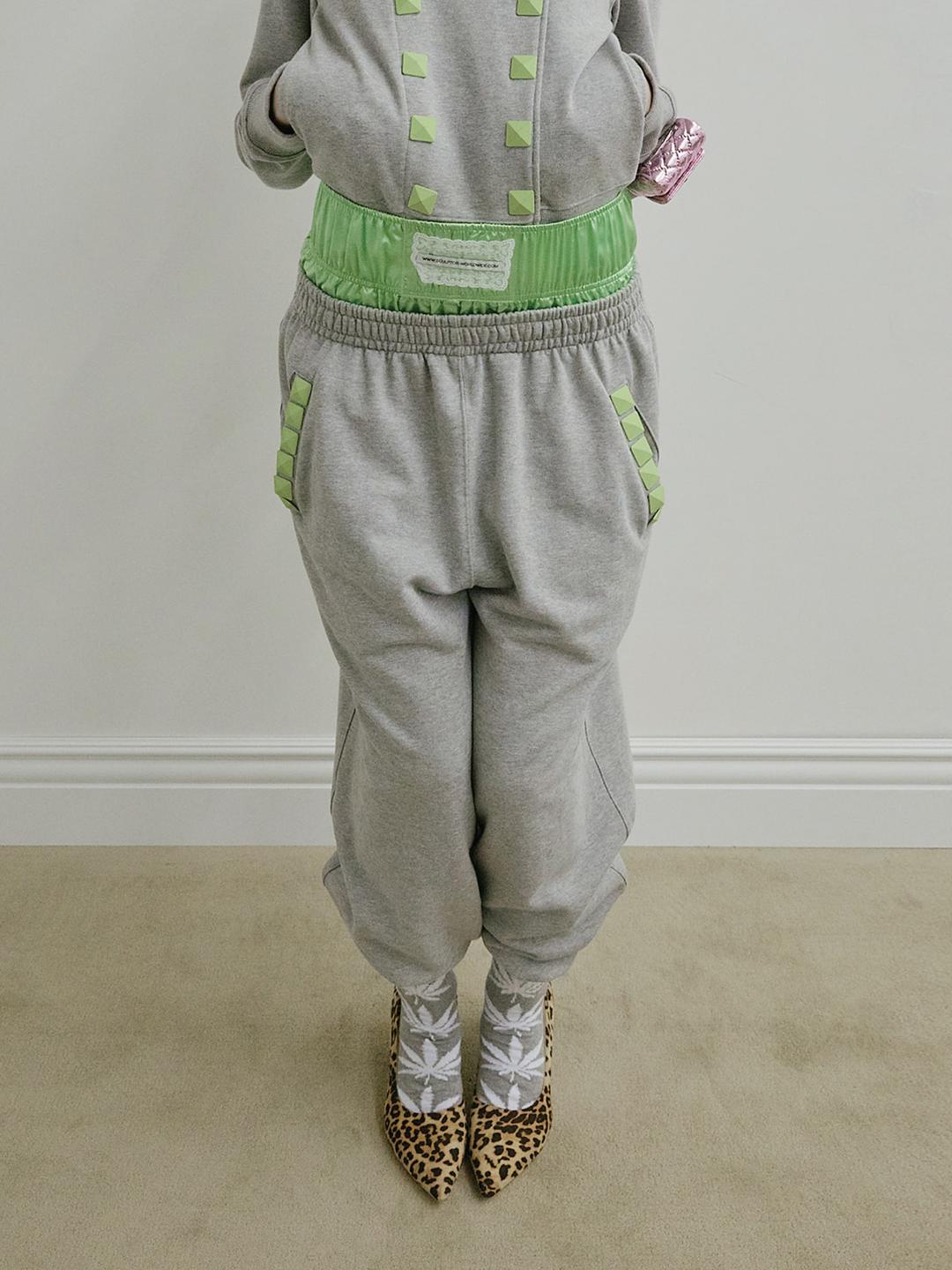 Napoleon Stud Sweatpants Melange Gray