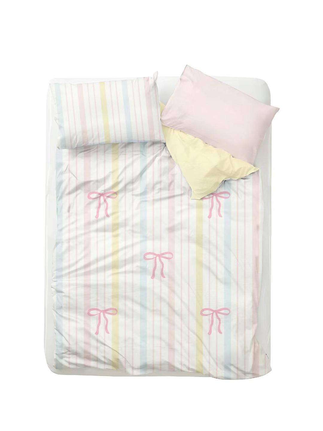 수심 Rainbow Dreams Bedding 레인보우 드림즈 침구 이불 베개 세트 리본