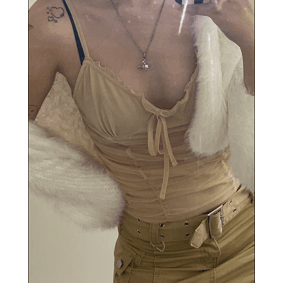 리본 셔링 뷔스티에 (2color)