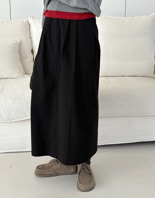 투핀턱 코튼 스커트(2c)