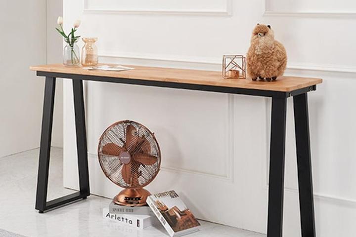 좁은 북유럽 베이직 보조 원목 철제 테이블(150cm) 화분 코너 다용도 거실 복도