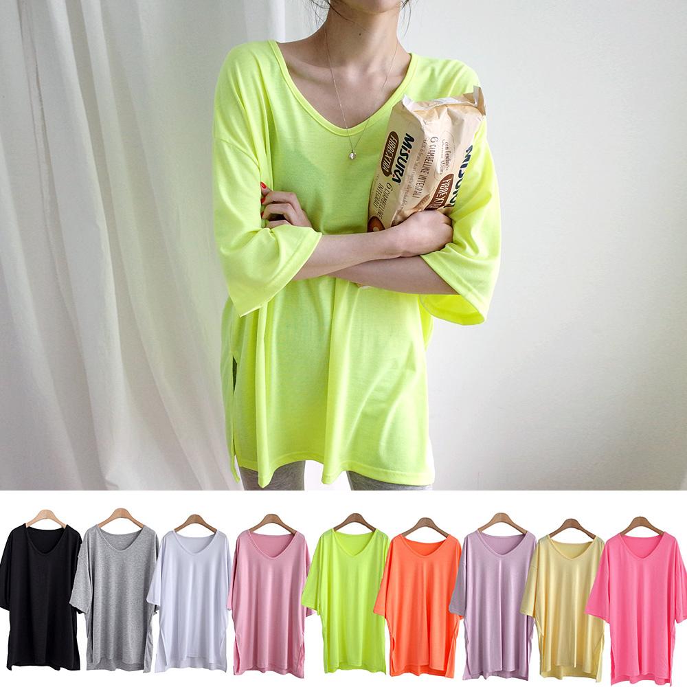 [무배] 1+1 주문폭주 자체제작 브이넥 박스티