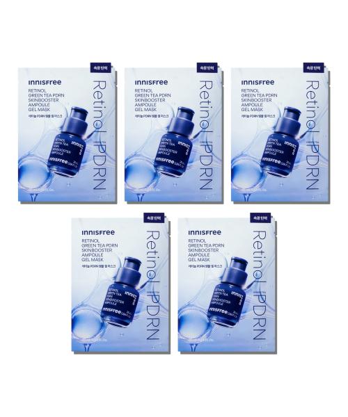 [5매] 레티놀 그린티 PDRN 스킨부스터 앰플 겔 마스크 25mL [속광 탄력]