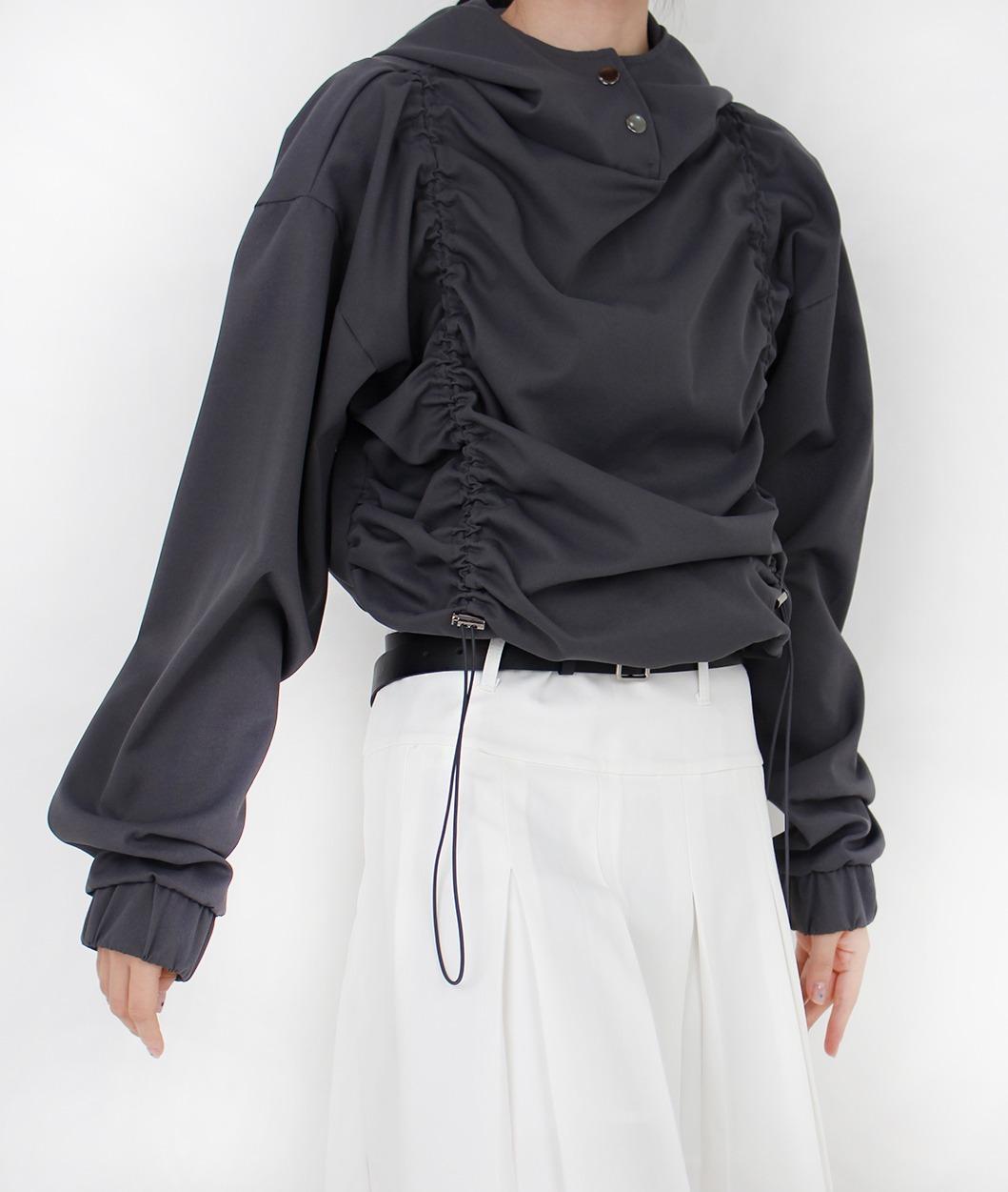 [HQ] front shirring crop anorak