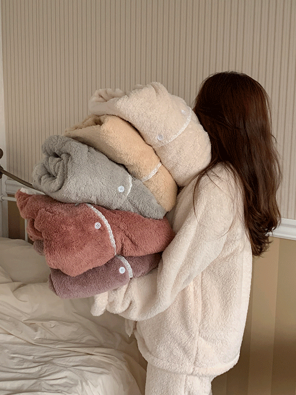 [5천장 돌파] J'eu 플러피 레이스 수면 파자마세트 5color