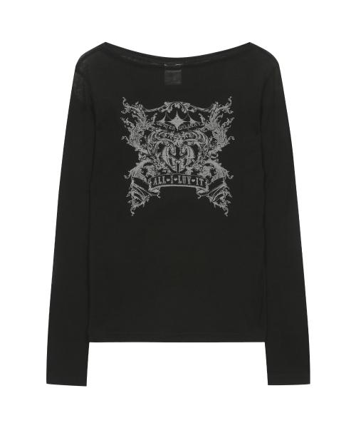 GRAPHIC SHEER MESH TOP_BK