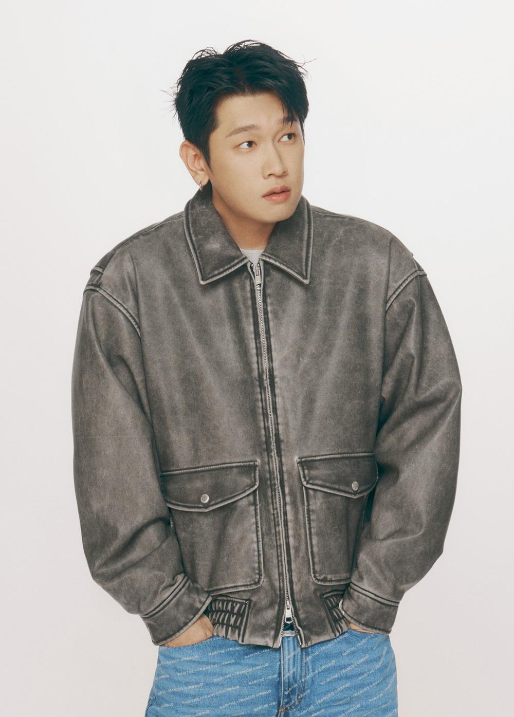 VINTAGE WASHED LEATHER BLOUSON black