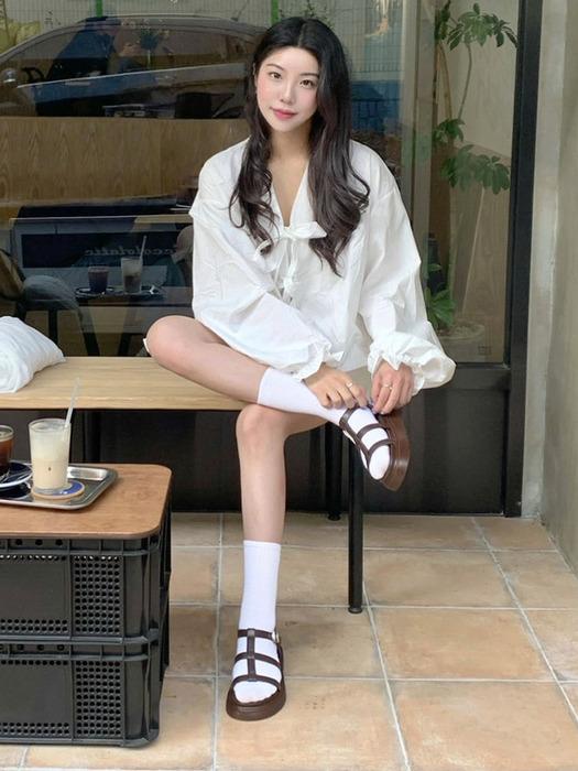 [단독] Rookie 루키 미니멀 T 스트랩 쿠셔닝 샌들_4color 5cm