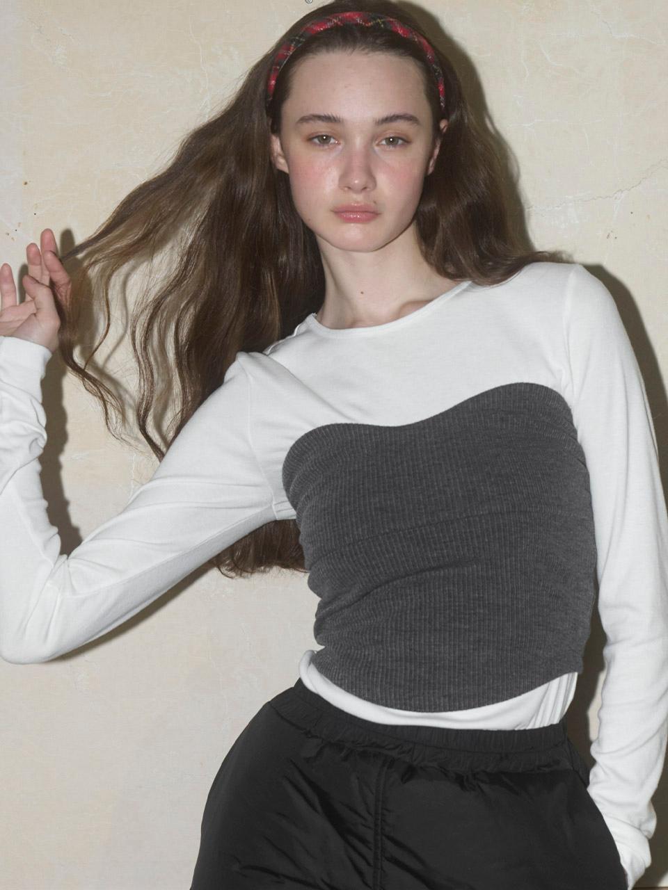 (3COLOR)COTTON BUSTIER TOP