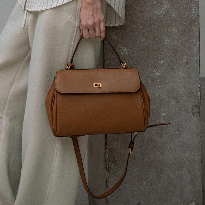 SIAC3061 Leather Michelle Bag S_Brown