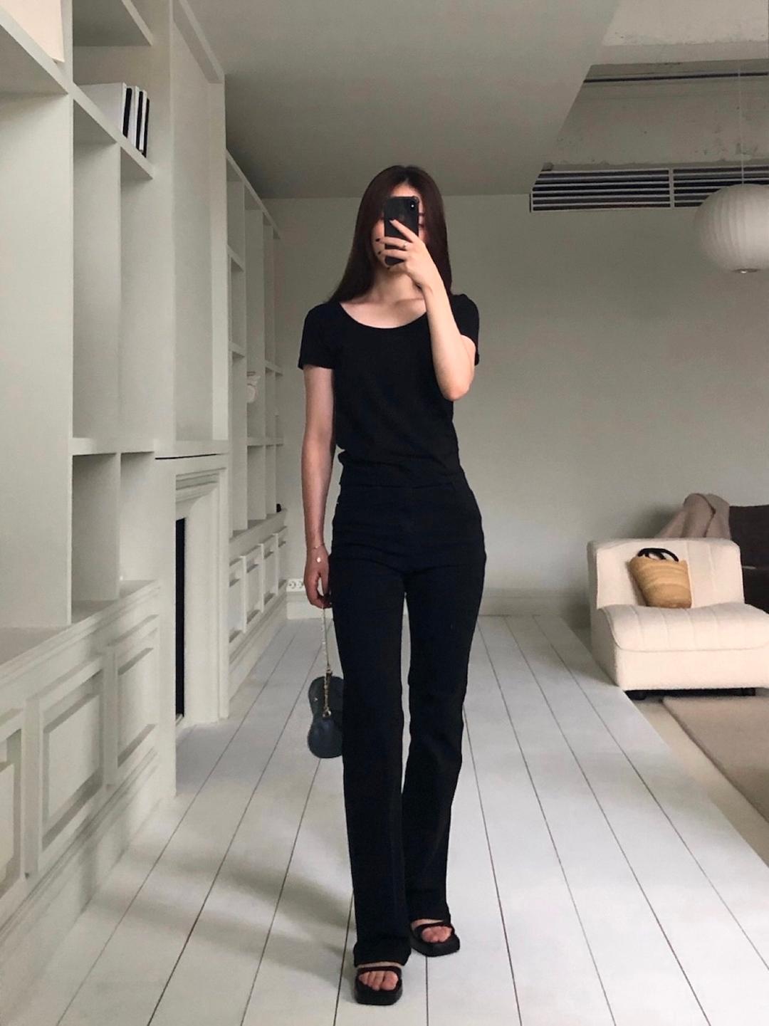 slim bootcut black jeans