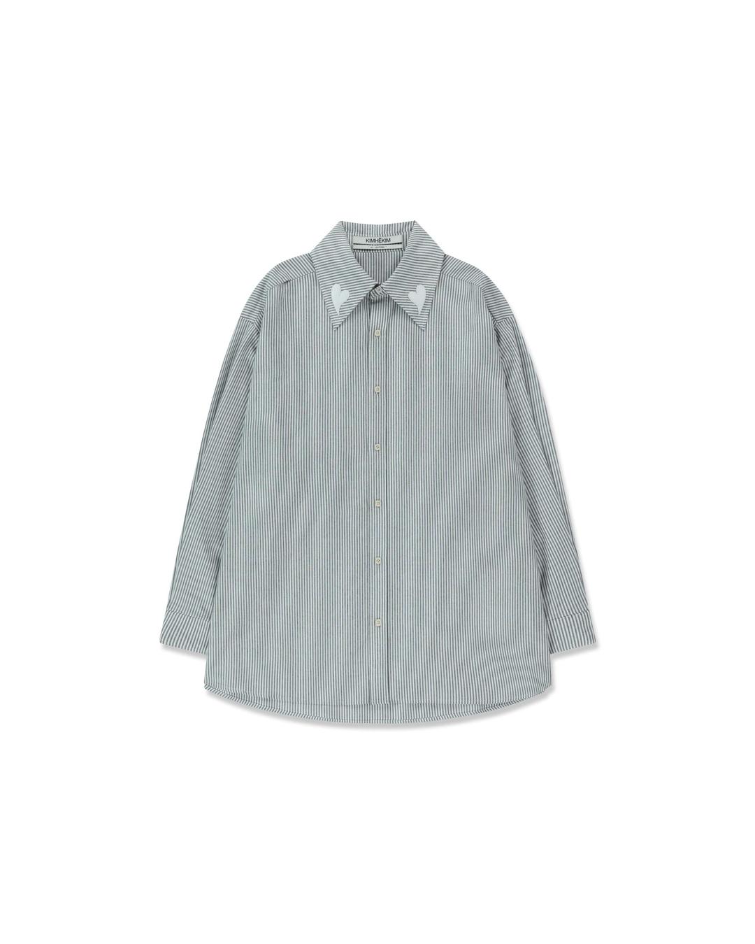 Hearts Collar Balloon Shirt (Black)