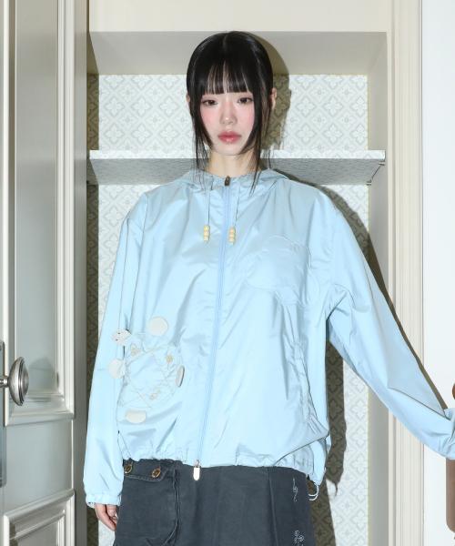 WXJ040 카메오토 프릴 윈드브레이커 (SKY BLUE)