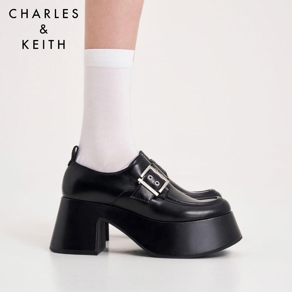 찰스앤키스 루비나 청키 플랫폼 로퍼 버클 부츠 블랙