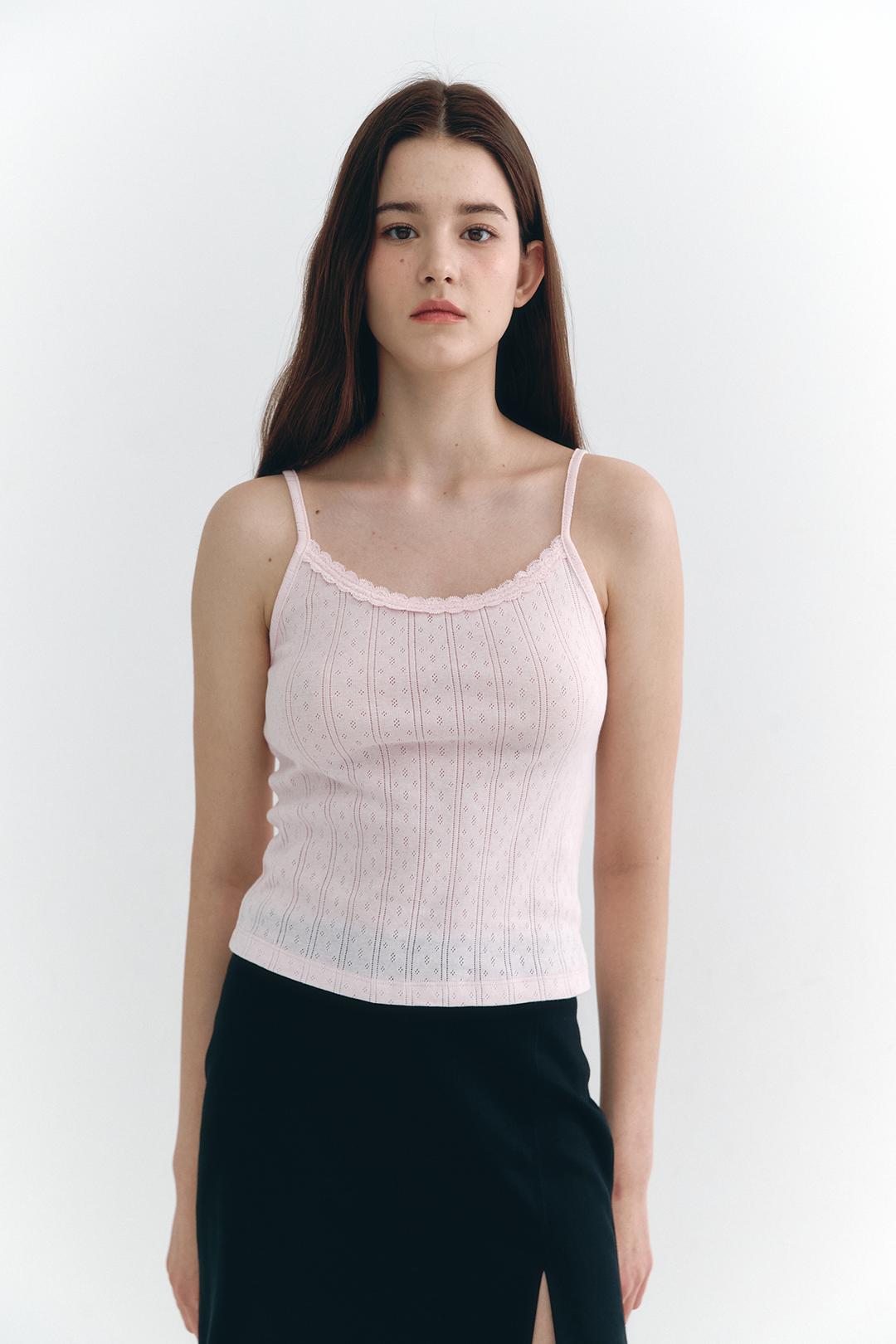 Punching Lace Sleeveless Pink