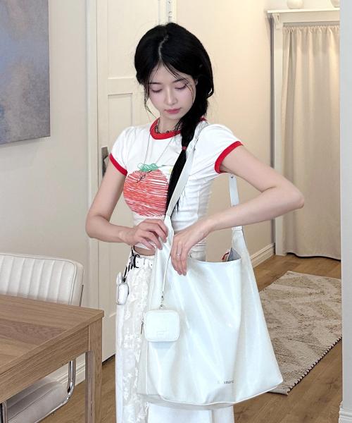 [파우치세트] Bella Leather Shoulder Bag_white