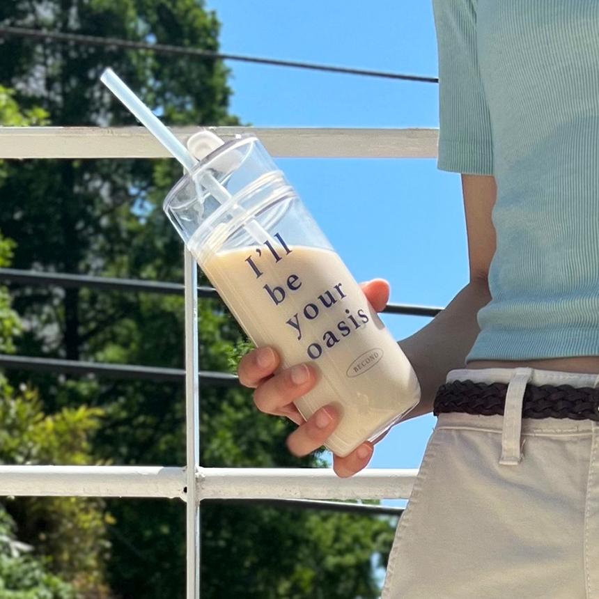 [I'll be your oasis]친환경 리유저블 감성 텀블러 / 선물 홈카페 물컵