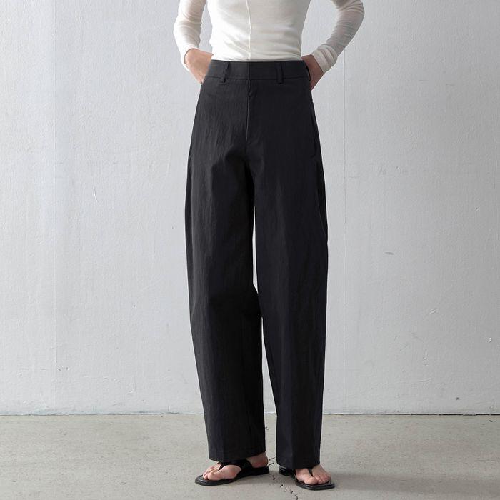 Relaxed Fit Curved Pants_Charcoal