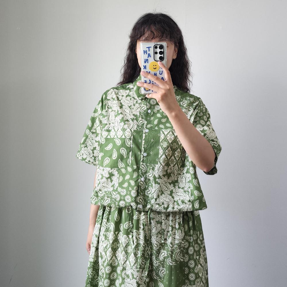 반다나 스트링 남방 (카키)- 99착용가능