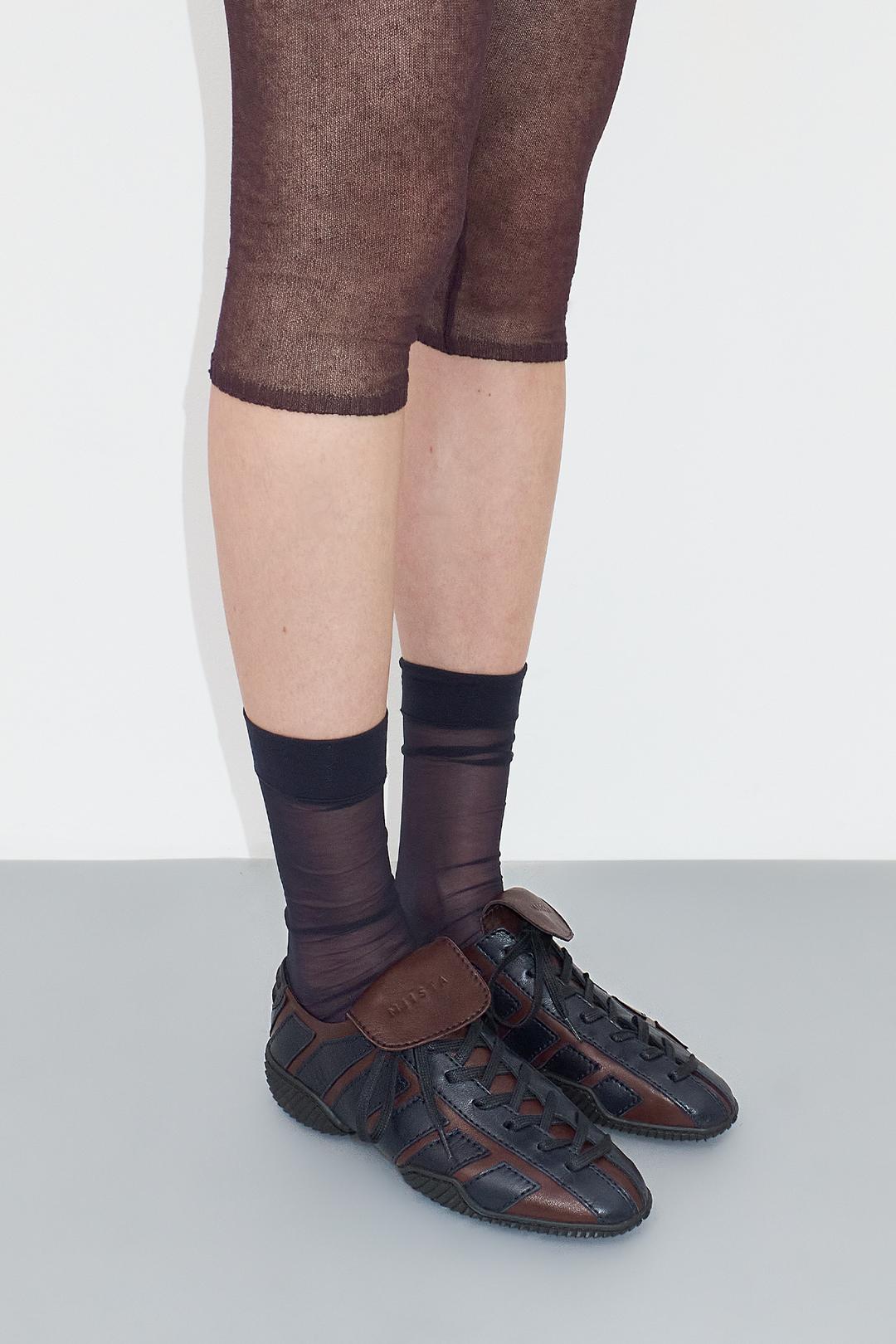 Nikoletta Brown Navy Lace Sneakers