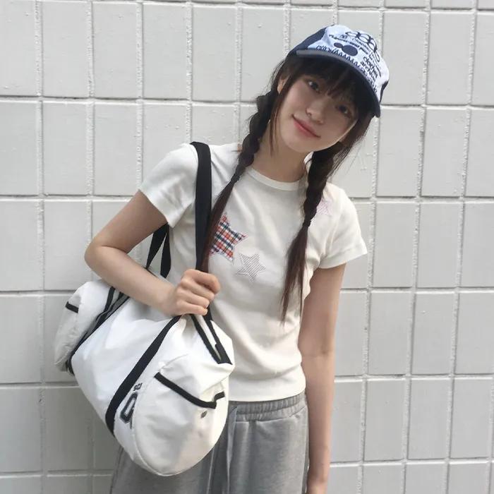 [은빈 PICK] CHECK STAR TEE [WHITE]