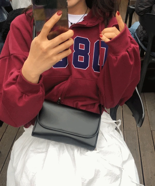 [간절기🎀/투웨이] 1980 자수 레터링 스트링 루즈핏 크롭 후드 집업 봄 점퍼 캠핑 아우터 7 color