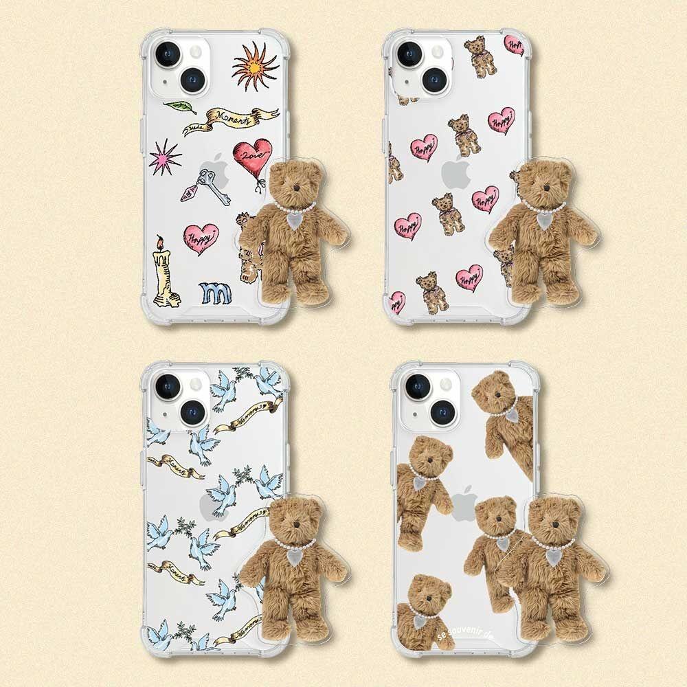 [세트]cute teddy 디자인 탱크투명 폰케이스 세트 모음전