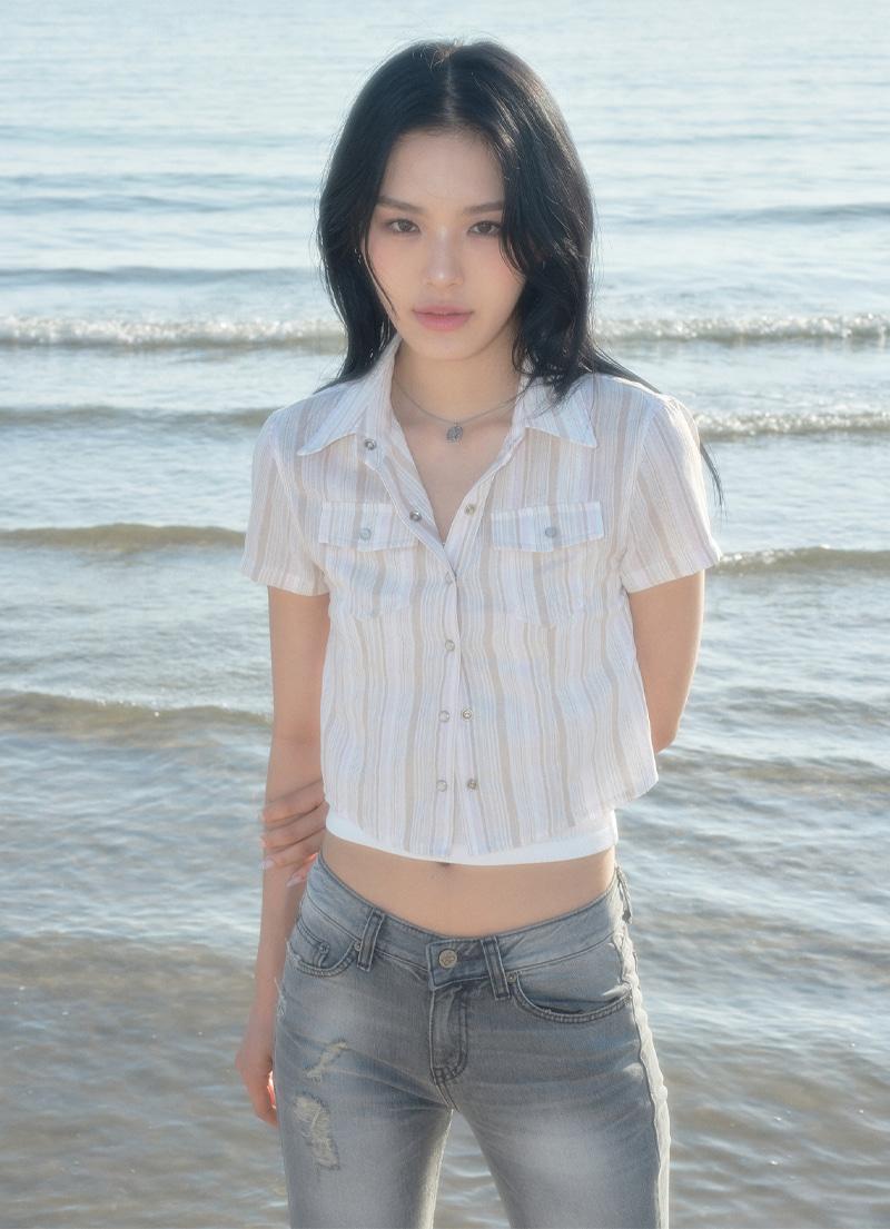 PINSTRIPE SHIRT / BEIGE