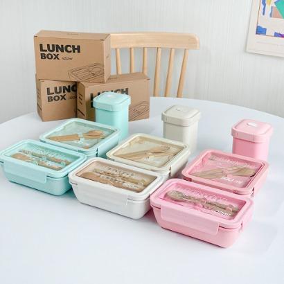 파스텔 도시락통 수저세트