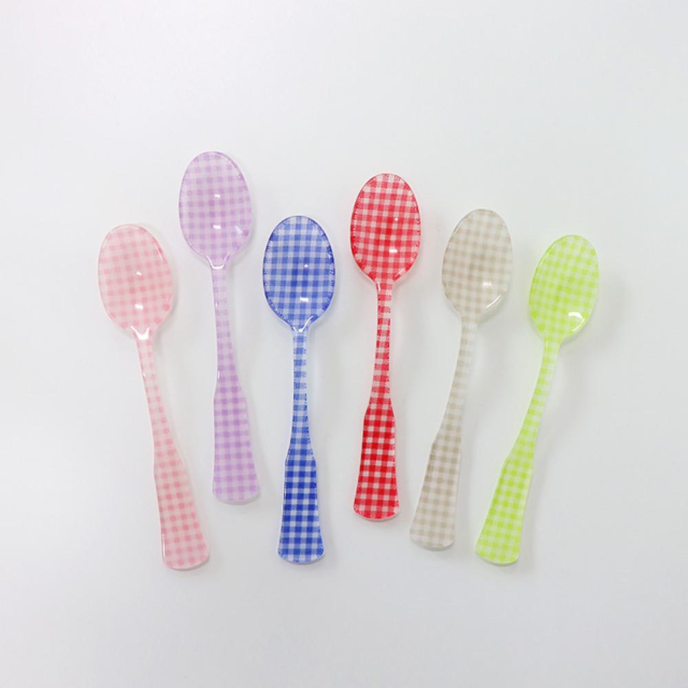 프랑스 사브르 디저트 챰 깅엄체크 티스푼 명품 커트러리